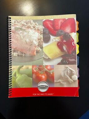 KitchenAid Spiral Recipe Book with Red Accents and Multicolor Food Photos